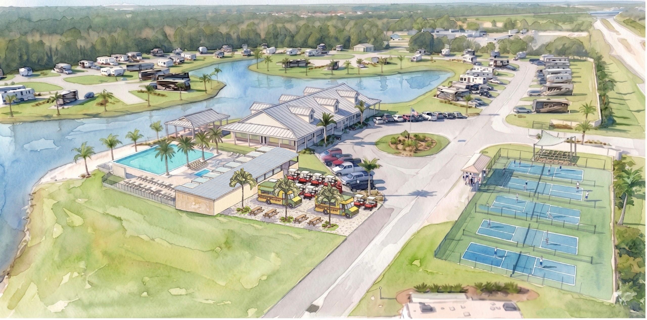 Creekside RV Resort aerial rendering